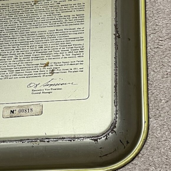 VTG  Coca-Cola Metal Commemorative Tray 80th Anniversary Bottling Co.10.5"x13.2" - Picture 7 of 12